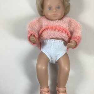Item #BT103 / Susanna's baby coral knit top with booties and undies
