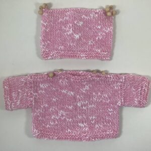 Item# BT102 /Susanna's baby pink knit sweater and hat