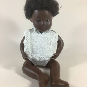 Item #BT105 / Susanna's knit baby white bib, undies, undershirt