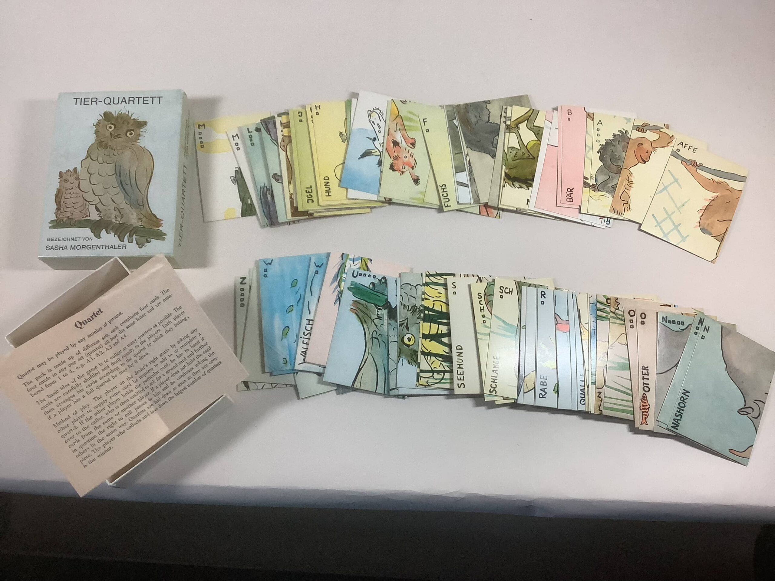 Item# PC003, Playing Cards ILLUSTRATED BY SASHA MORGENTHAL “Tier Quartett A-Z” full alphabet set