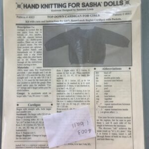 Item# HKP4003 / Hand Knit Pattern/ Top-Down Cardigan for Girls