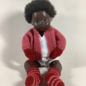 Item# BT115 / Susanna's baby red/rose sweater, undershirt, socks, mittens