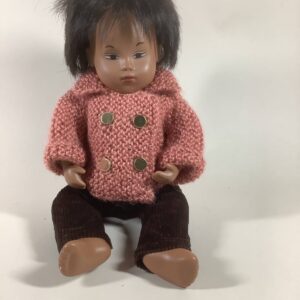 Item# BT114 / Susanna's baby and toddler coral knit jacket, brown corduroy pants