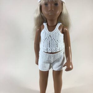 Item# HK032 / Susanna’s white knit hat, tank, & shorts