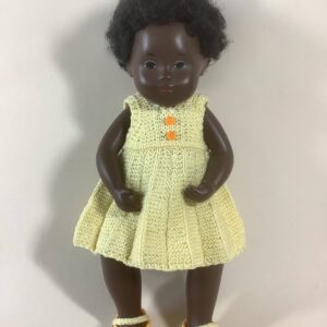 Item# BT116 / Susanna's baby knitted yellow dress and shoes