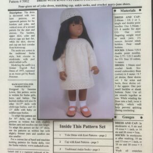 Item# HKP5002 / Hand Knit Pattern / Dress with Knot Patterns for Sasha Girls