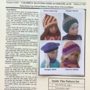 Item# HKP#5007 / Hand Knit Pattern / Colorful Hats for Sasha and Gregor