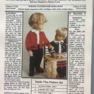 Item# MKP3302 / Machine Knit Pattern / School Clothes for Sasha Boys