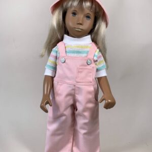 Item# SC002 / Wee Wardrobe 3 piece pink overalls and hat, machine shirt