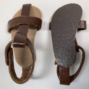 Item# SH006 /  Spanner brown leather sandals with Prym snaps, 1968-71