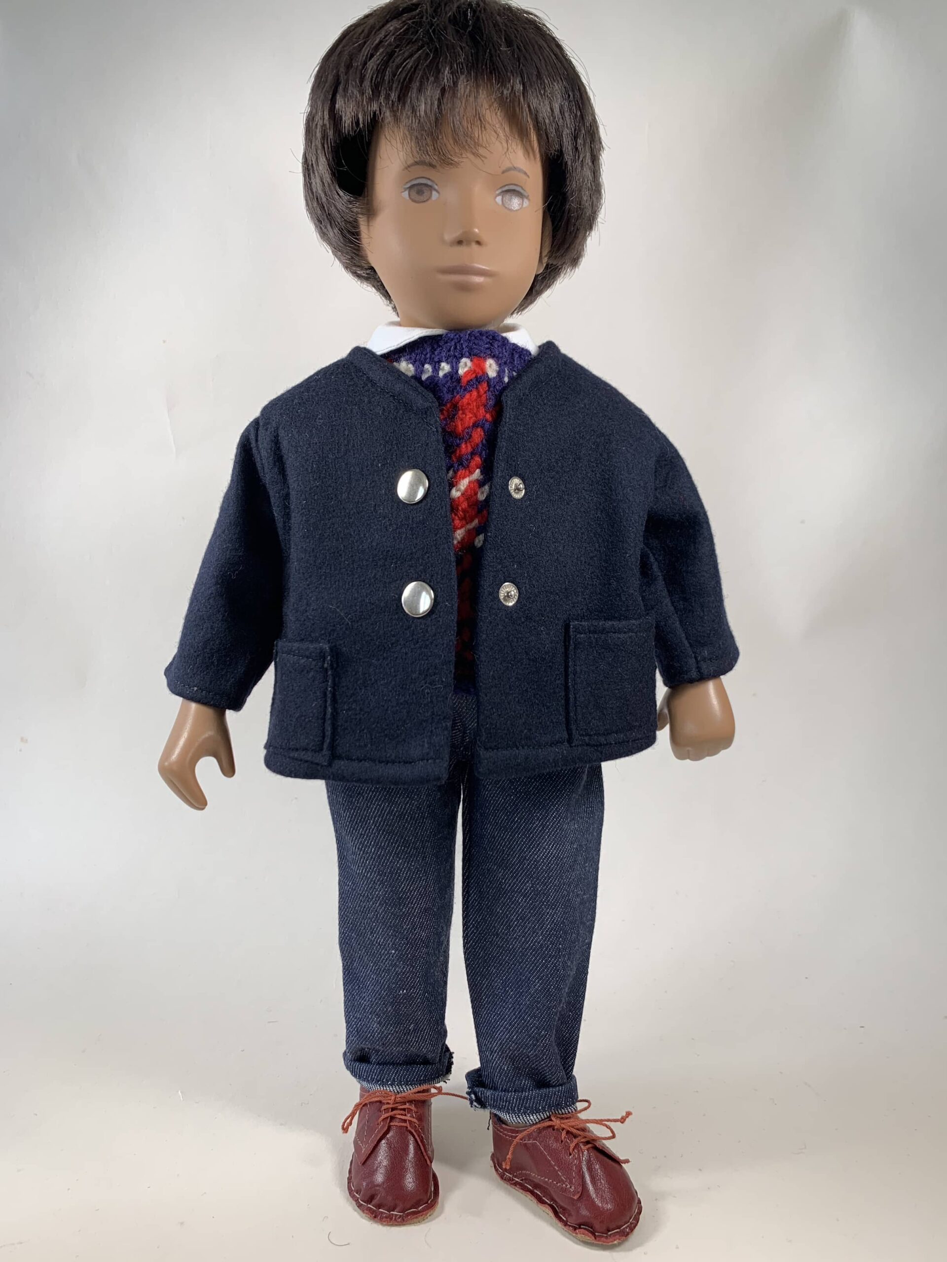 Item# SC025 / Susanna’s 6 piece hand sewn jacket, pants, shirt, machine knitted vest, leather shoes - Image 2