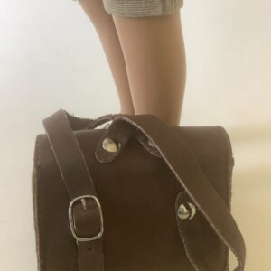 Item# CA100/ brown leather backpack 3″ across