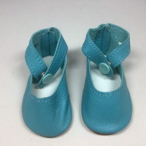 Item# SH060 / Jean Jensen leather Maryjanes in turquoise