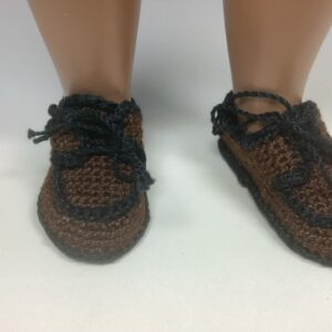 Item# SH153 / Susanna’s knit shoes brown with black trim