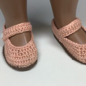 Item# SH154 / Susanna’s knit shoes in light peach with brown soul