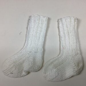 Item# SX001 / Susanna’s knit white mid shin socks