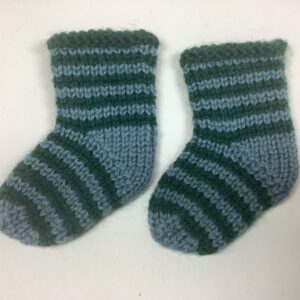 Item# SX009 / Susanna’s knit socks dark green/grey stripe
