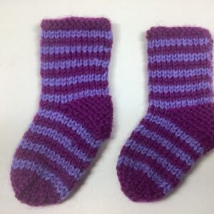 Item# SX010 / Susanna’s knit socks purple stripe