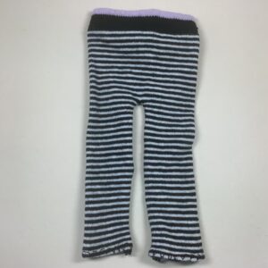Item# CA016 /footless leggings black & white thin stripes