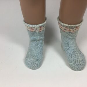Item# SX028 / manufactured knee socks light blue with border