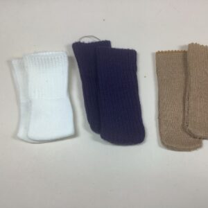 Item# BT132 / 3 pack socks white, tan, purple made in Spain