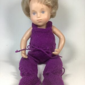 Item# BT142 / Susanna's knit purple onesie/jumper, needs 2 buttons for straps