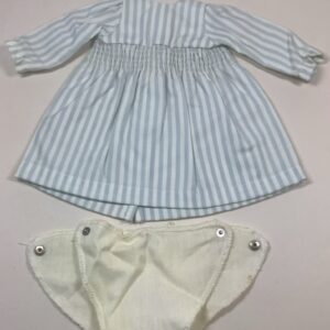 Item# BT141 / Susanna’s sewn blue and white stripe dress with diaper