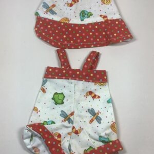 Item# BT144 / jumper with mystery item, could be hat or diaper / unknown creator