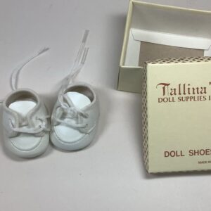 Item# BT156 / Tallina’s Doll Supplies white vinyl shoes