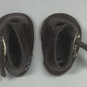 Item# BT157 / Brown leather Maryjanes with gold buckle
