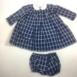 Item# SC035 / Susanna’s sewn dress with undies in navy and white