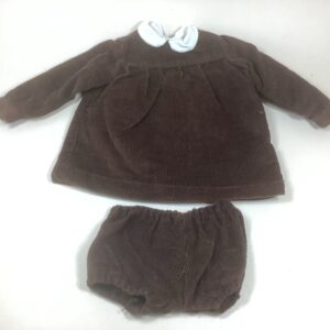 Item# SC044 / Susanna’s brown cord reproduction dress and undies (has dry elastic in undies)