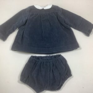 Item# SC045 / Susanna’s navy blue cord reproduction dress with matching undies