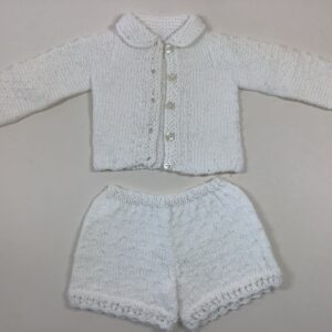 Item# HK061 / Susanna’s knit button down sweater and shorts