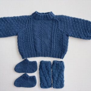 Item# HK082 / Susanna's knit sweater, slippers, socks