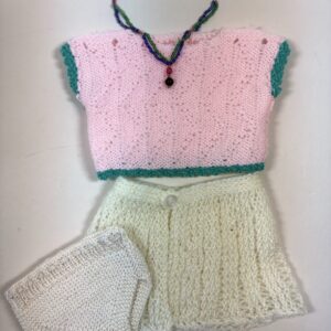 Item# HK077 / Susanna's knit sweater, skirt, undies ensemble