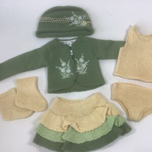 Item# HK097 / Knitted 7-piece outfit by Christine Durand