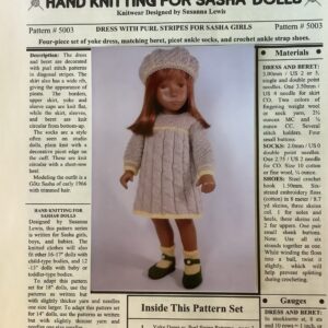 Item# HKP5003 / Dress with Purl Stripes for Sasha Girls